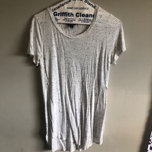 White T-shirt with black specs